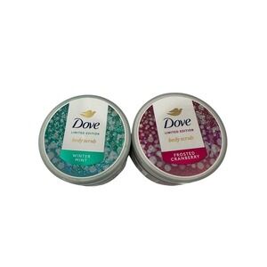 Dove Limited Edition Body Scrub Set Winter Mint &‎ Frosted Cranberry New